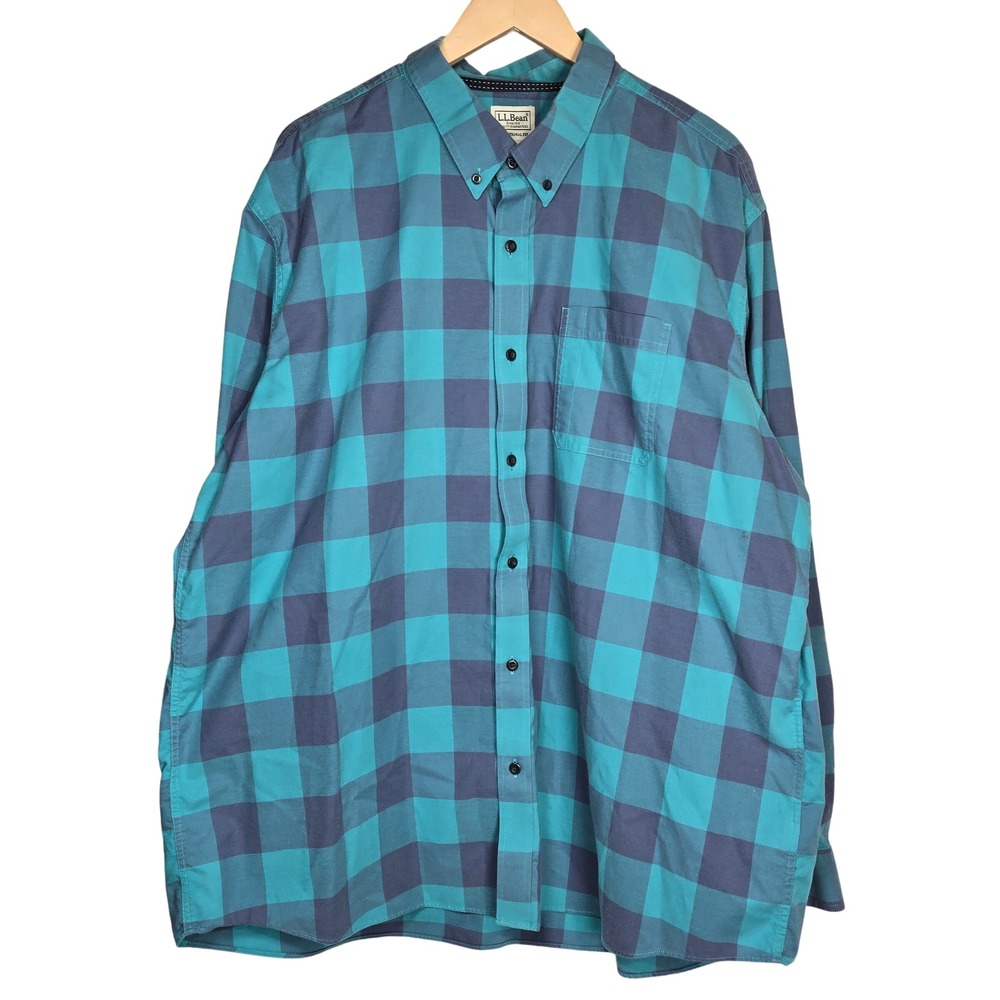 LL Bean Traditional Fit Long Sleeve Plaid Button Down Shirt Men's‎ XXL